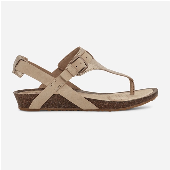 Teva Mahonia 3-point Metallic Women's Wedge Sandals Light Brown | 1849650-WL