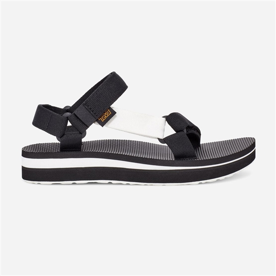 Teva Midform Universal Women's Flatforms Black / White | 8970641-MB