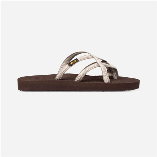 Teva Olowahu Women's Flip Flops White / Dark Brown | 3540276-XC