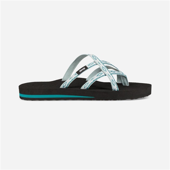 Teva Olowahu Women's Flip Flops White / Turquoise | 8614539-XM