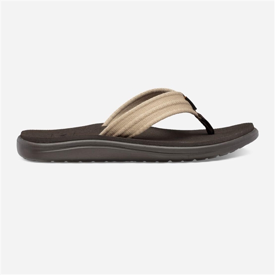 Teva Voya Canvas Flip Men's Flip Flops Khaki | 4728906-XT