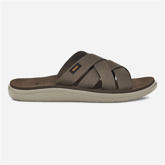 Teva Voya Slide Men's Sandals Dark Brown | 1532046-DT