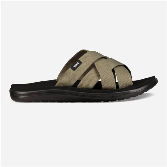 Teva Voya Slide Men's Sandals Olive / Black | 2694807-FU